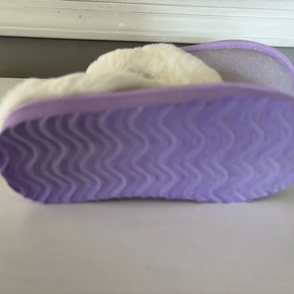 Magellan Outdoors Sparkly Lavender Kids hard sole Slippers